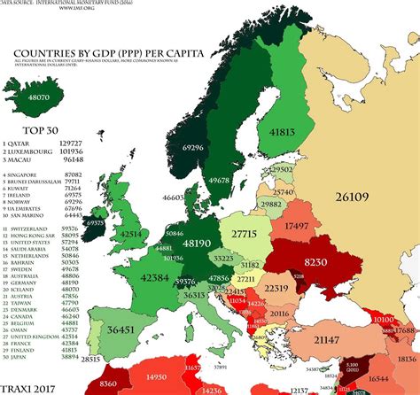 gdp per capita by country europe